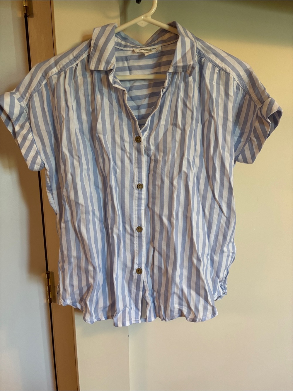 beachlunchlounge Light Blue and White Striped Shirt